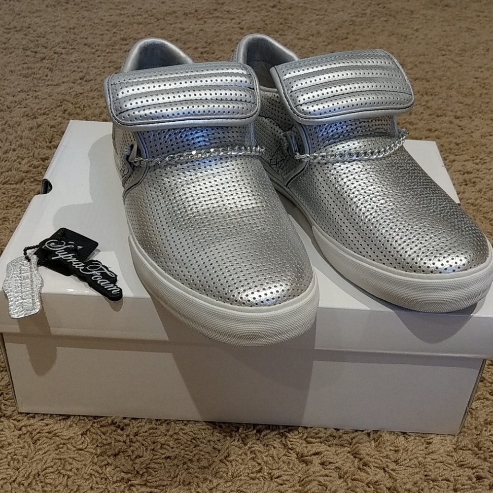 Silver cuban supra shoes